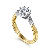 Gabriel & Co 5.5x5.5 Engagement Ring 14K Gold Art Deco ER14770C4M44JJ