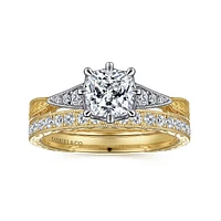 Gabriel & Co 5.5x5.5 Engagement Ring 14K Gold Art Deco ER14770C4M44JJ