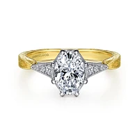 Gabriel & Co 8x5.5 Engagement Ring 14K Gold Art Deco ER14770O4M44JJ