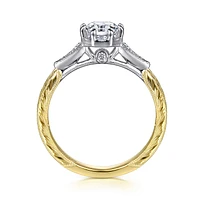 Gabriel & Co 8x5.5 Engagement Ring 14K Gold Art Deco ER14770O4M44JJ