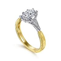 Gabriel & Co 8x5.5 Engagement Ring 14K Gold Art Deco ER14770O4M44JJ