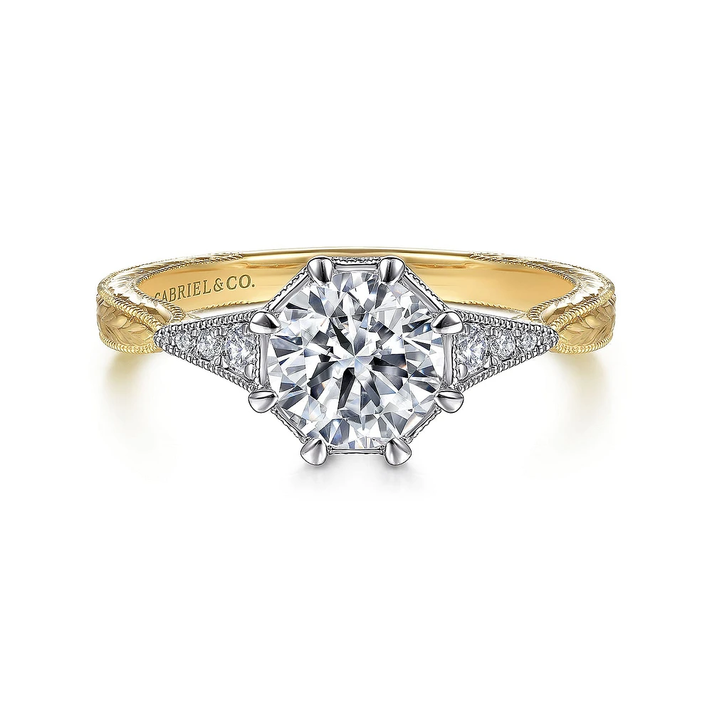 Gabriel & Co 6.5 Engagement Ring 14K Gold Art Deco ER14770R4M44JJ