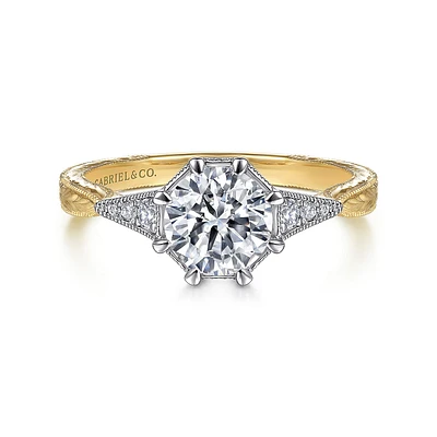 Gabriel & Co 6.5 Engagement Ring 14K Gold Art Deco ER14770R4M44JJ