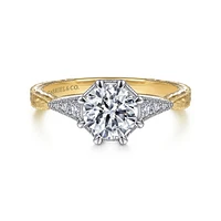 Gabriel & Co 6.5 Engagement Ring 14K Gold Art Deco ER14770R4M44JJ
