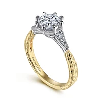 Gabriel & Co 6.5 Engagement Ring 14K Gold Art Deco ER14770R4M44JJ