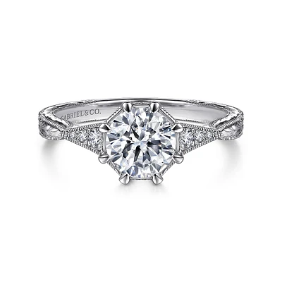 Gabriel & Co 6.5 Engagement Ring Platinum Art Deco ER14770R4PT4JJ