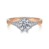 Gabriel & Co 6.5 Engagement Ring 14K Two-Tone Gold Art Deco ER14770R4T44JJ