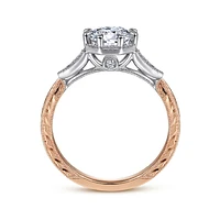 Gabriel & Co 6.5 Engagement Ring 14K Two-Tone Gold Art Deco ER14770R4T44JJ