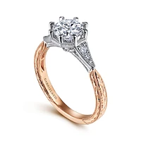 Gabriel & Co 6.5 Engagement Ring 14K Two-Tone Gold Art Deco ER14770R4T44JJ