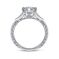 Gabriel & Co 6.5 Engagement Ring 14K White Gold Art Deco ER14770R4W44JJ