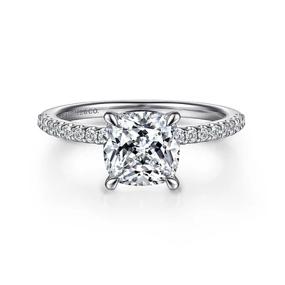 Gabriel & Co 7x7 Engagement Ring 14K White Gold Classic ER14918C8W44JJ