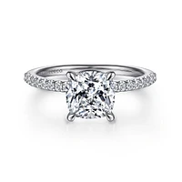 Gabriel & Co 7x7 Engagement Ring 14K White Gold Classic ER14918C8W44JJ