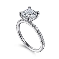 Gabriel & Co 7x7 Engagement Ring 14K White Gold Classic ER14918C8W44JJ