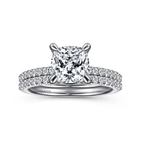 Gabriel & Co 7x7 Engagement Ring 14K White Gold Classic ER14918C8W44JJ