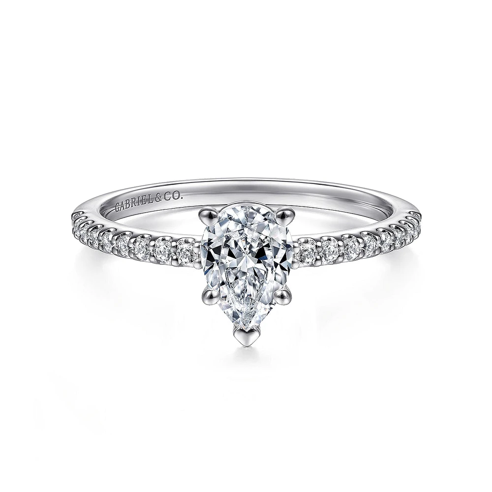 Gabriel & Co 7x5 Engagement Ring 14K White Gold Classic ER14918P3W44JJ