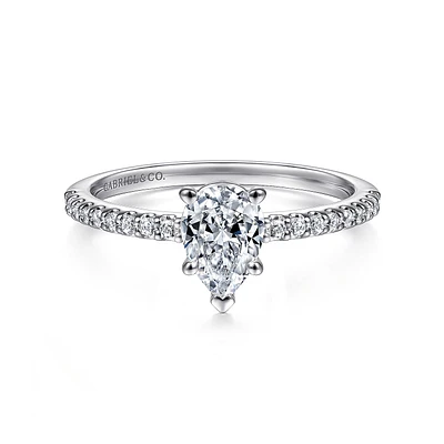 Gabriel & Co 7x5 Engagement Ring 14K White Gold Classic ER14918P3W44JJ