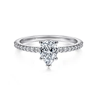 Gabriel & Co 7x5 Engagement Ring 14K White Gold Classic ER14918P3W44JJ
