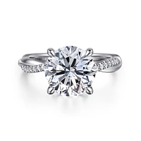 Gabriel & Co 9 Engagement Ring 14K White Gold Contemporary ER14922R12W44JJ
