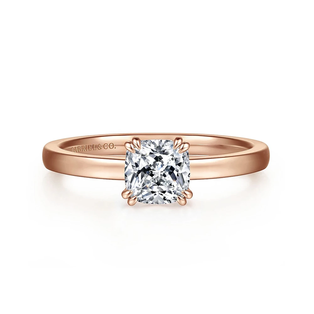 Gabriel & Co 5.5x5.5 Engagement Ring 14K Rose Gold Classic ER14982C4K4JJJ