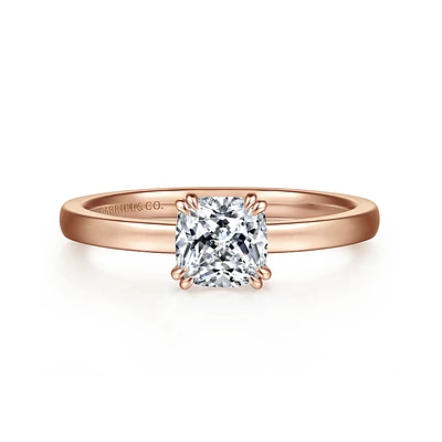 Gabriel & Co 5.5x5.5 Engagement Ring 14K Rose Gold Classic ER14982C4K4JJJ