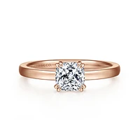 Gabriel & Co 5.5x5.5 Engagement Ring 14K Rose Gold Classic ER14982C4K4JJJ