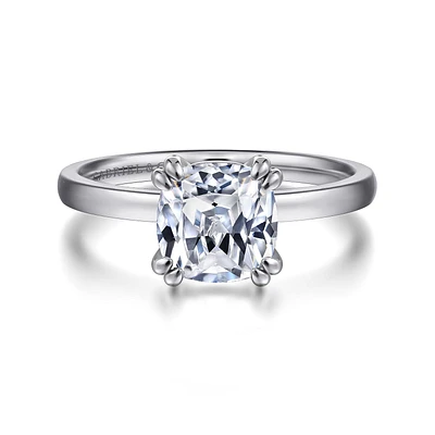 Gabriel & Co 7x7 Engagement Ring 14K White Gold Classic ER14982C8W4JJJ