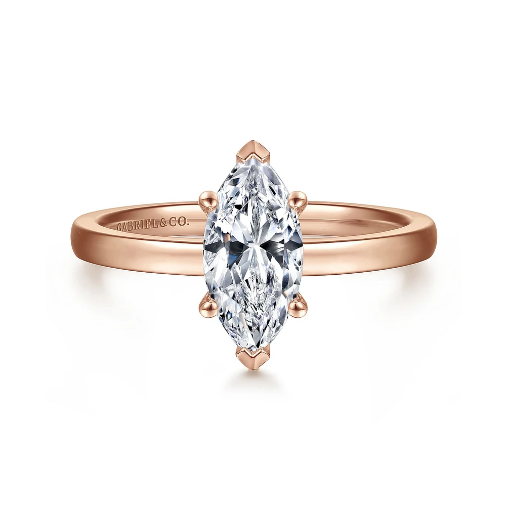 Gabriel & Co 10.5x5 Engagement Ring 14K Rose Gold Classic ER14982M4K4JJJ