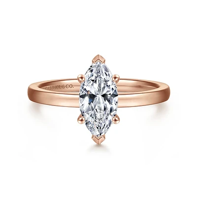 Gabriel & Co 10.5x5 Engagement Ring 14K Rose Gold Classic ER14982M4K4JJJ