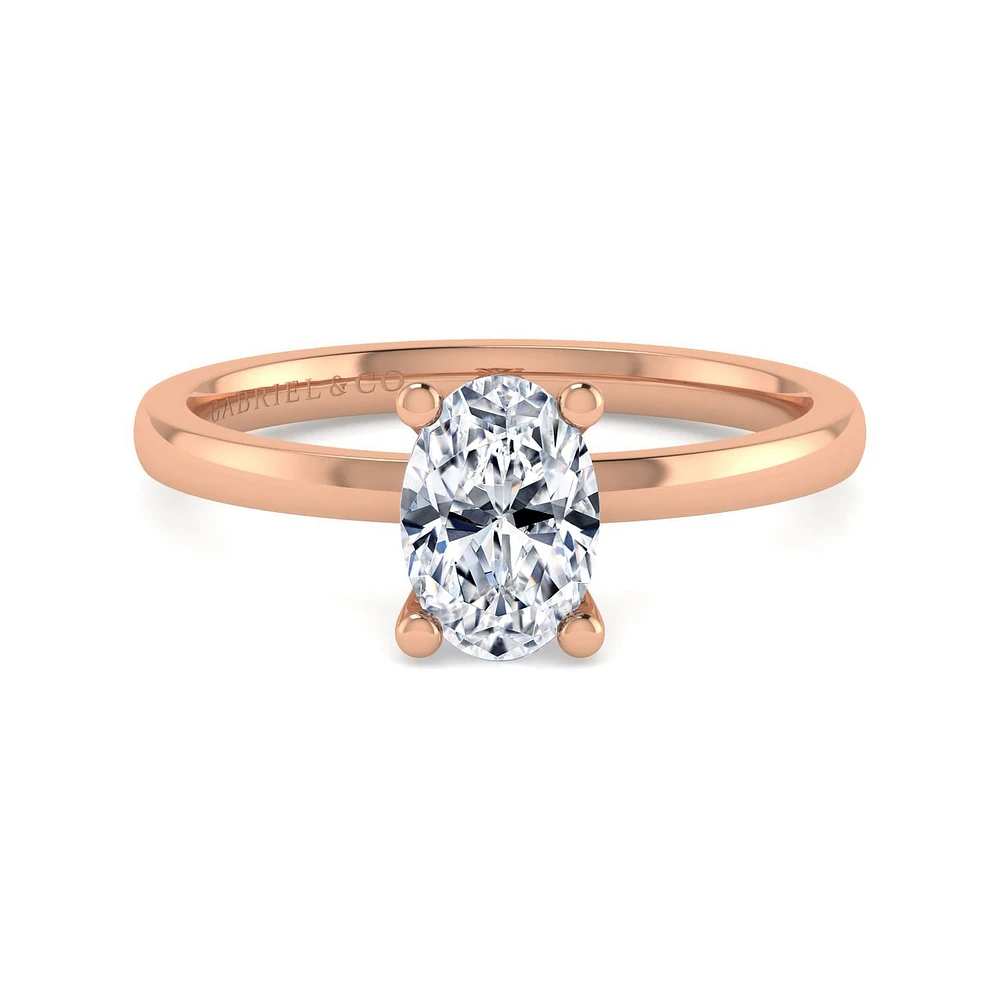Gabriel & Co 8x5.5 Engagement Ring 14K Rose Gold Classic ER14982O4K4JJJ