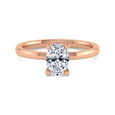 Gabriel & Co 8x5.5 Engagement Ring 14K Rose Gold Classic ER14982O4K4JJJ
