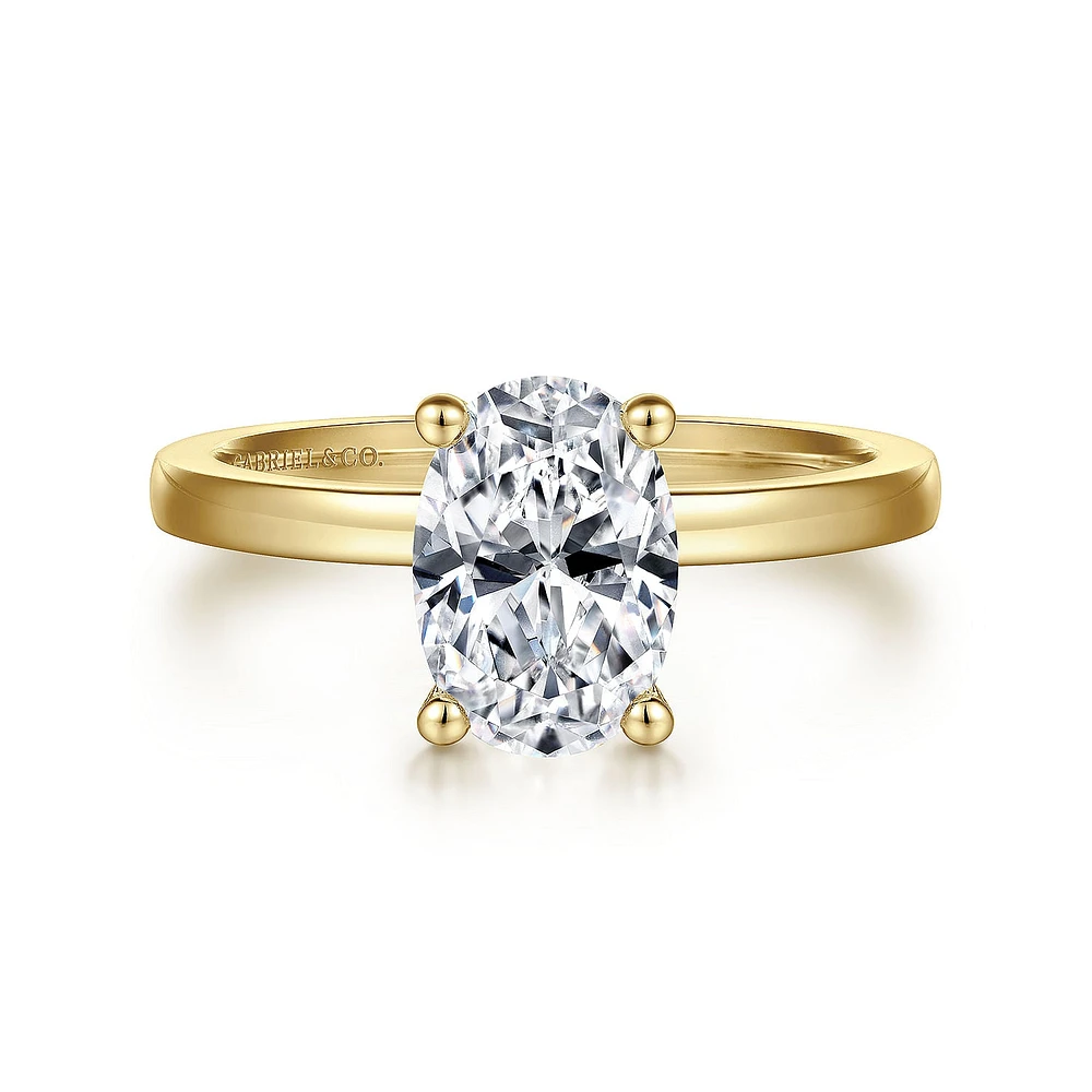 Gabriel & Co 9x6 Engagement Ring 14K Yellow Gold Classic ER14982O6Y4JJJ