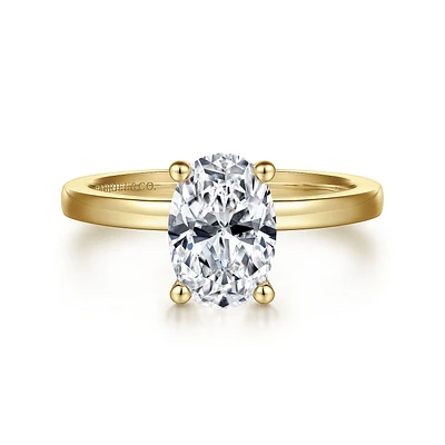 Gabriel & Co 9x6 Engagement Ring 14K Yellow Gold Classic ER14982O6Y4JJJ