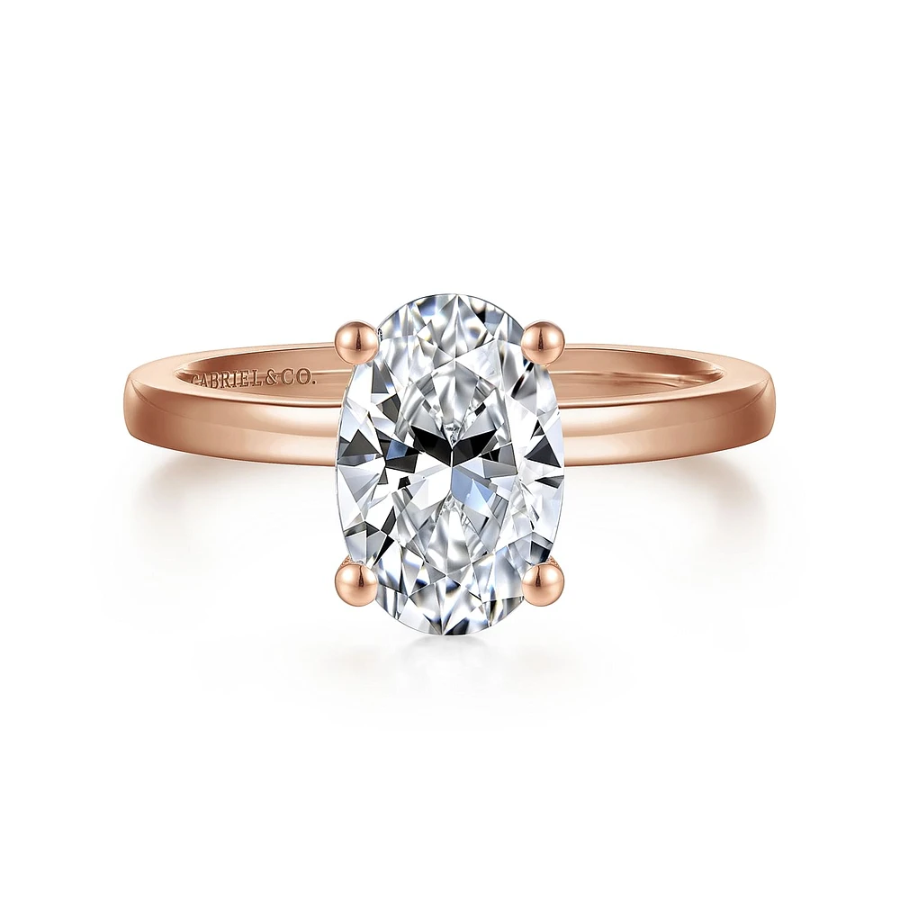 Gabriel & Co 10.5x7 Engagement Ring 14K Rose Gold Classic ER14982O8K4JJJ