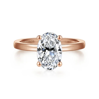 Gabriel & Co 10.5x7 Engagement Ring 14K Rose Gold Classic ER14982O8K4JJJ