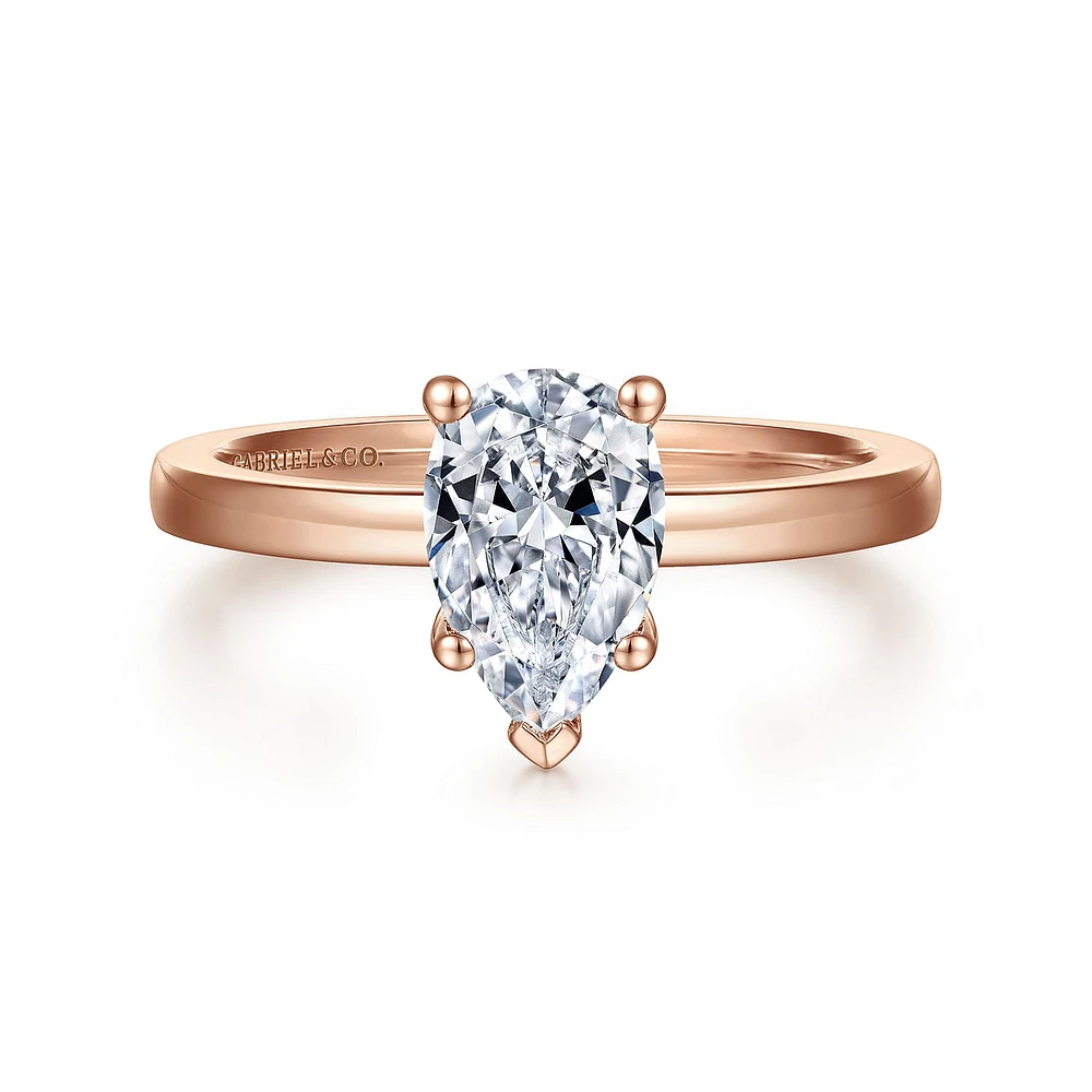 Gabriel & Co 8.5x5.5 Engagement Ring 14K Rose Gold Classic ER14982P4K4JJJ