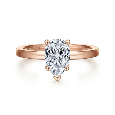 Gabriel & Co 8.5x5.5 Engagement Ring 14K Rose Gold Classic ER14982P4K4JJJ