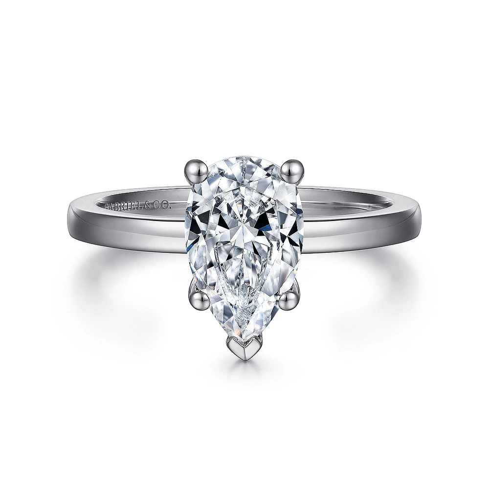 Gabriel & Co 10x6 Engagement Ring 14K White Gold Classic ER14982P6W4JJJ