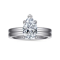 Gabriel & Co 10x6 Engagement Ring 14K White Gold Classic ER14982P6W4JJJ