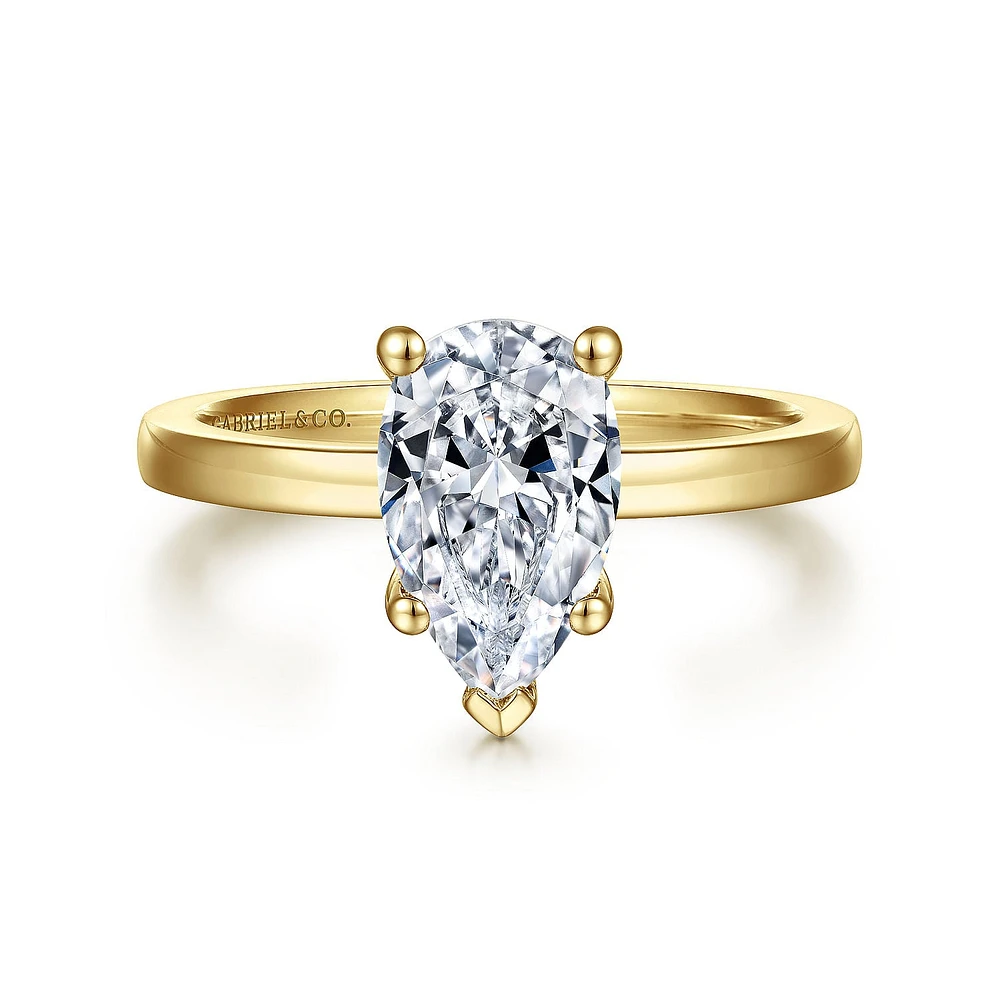 Gabriel & Co 10x6 Engagement Ring 14K Yellow Gold Classic ER14982P6Y4JJJ