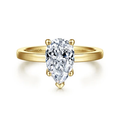 Gabriel & Co 10x6 Engagement Ring 14K Yellow Gold Classic ER14982P6Y4JJJ