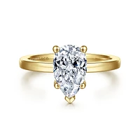 Gabriel & Co 10x6 Engagement Ring 14K Yellow Gold Classic ER14982P6Y4JJJ