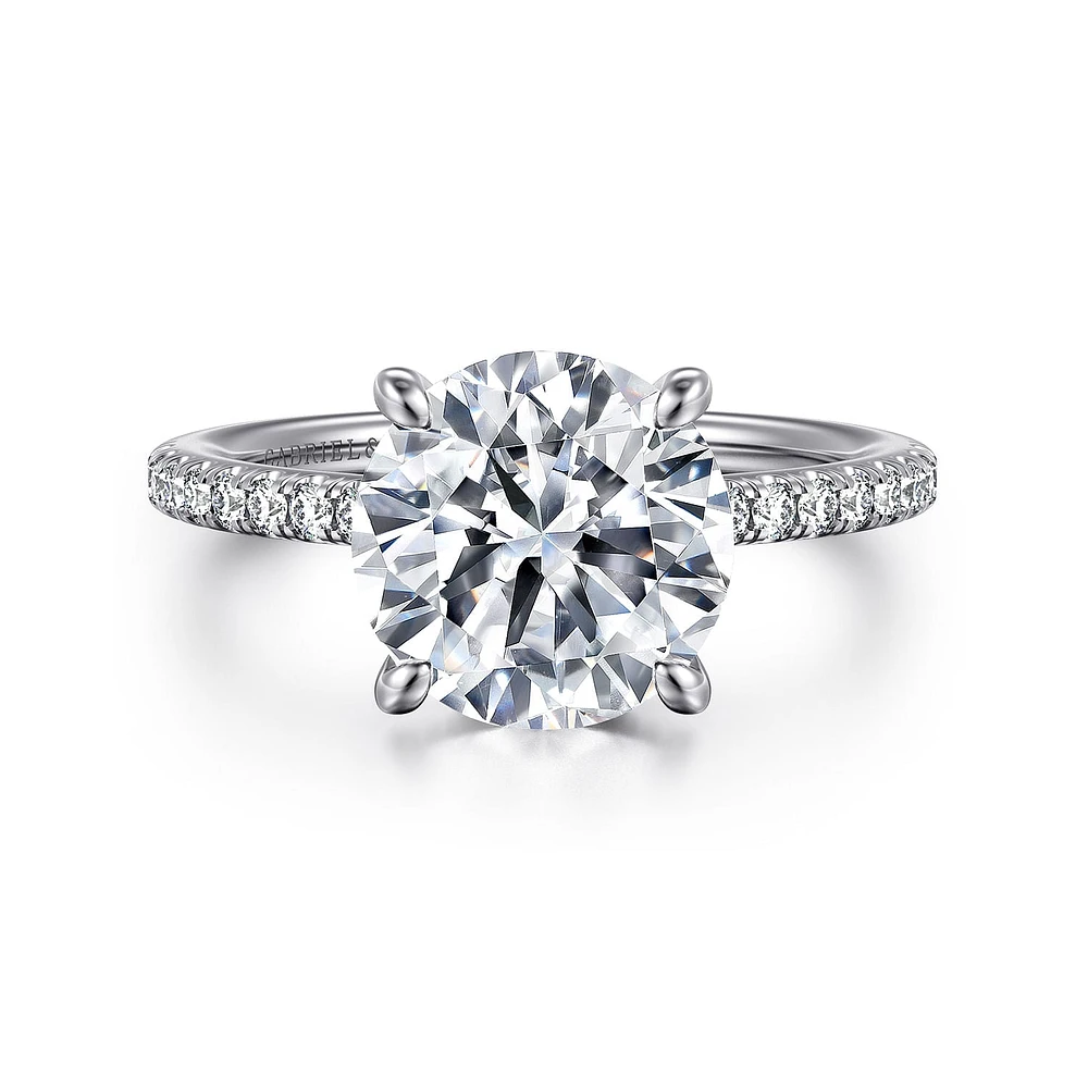 Gabriel & Co 9 Engagement Ring 14K White Gold Classic ER14987R12W44JJ