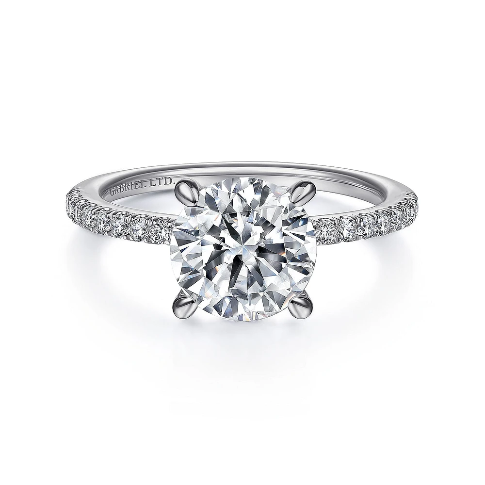 Gabriel & Co 8 Engagement Ring 18K White Gold Classic ER14987R8W83JJ