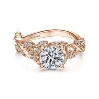 Gabriel & Co 6.5 Engagement Ring 14K Rose Gold Floral Nouveau ER15207R4K44JJ
