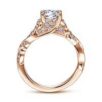 Gabriel & Co 6.5 Engagement Ring 14K Rose Gold Floral Nouveau ER15207R4K44JJ