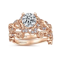 Gabriel & Co 6.5 Engagement Ring 14K Rose Gold Floral Nouveau ER15207R4K44JJ