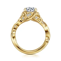 Gabriel & Co 7.4 Engagement Ring 14K Yellow Gold Floral Nouveau ER15207R6Y44JJ