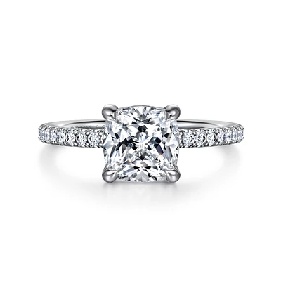 Gabriel & Co 7x7 Engagement Ring 14K White Gold Classic ER15525C8W44JJ