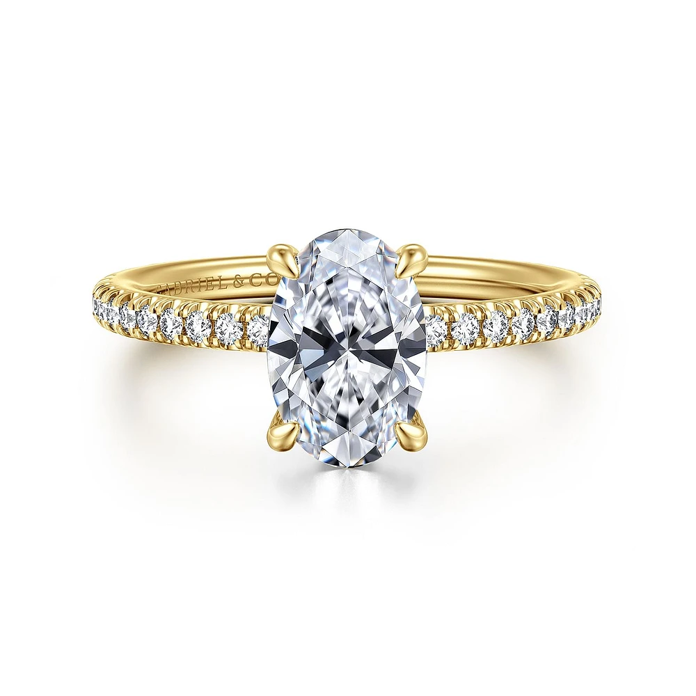 Gabriel & Co 9x6 Engagement Ring 14K Yellow Gold Classic ER15525O6Y44JJ