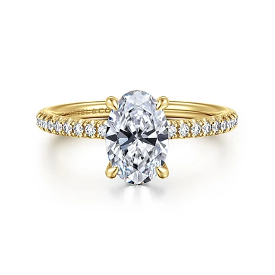 Gabriel & Co 9x6 Engagement Ring 14K Yellow Gold Classic ER15525O6Y44JJ